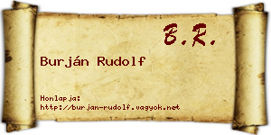 Burján Rudolf névjegykártya