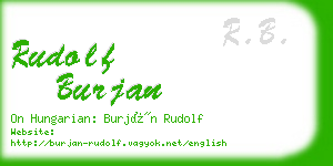rudolf burjan business card